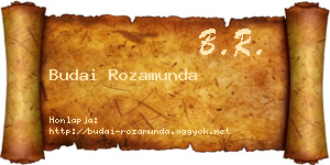 Budai Rozamunda névjegykártya